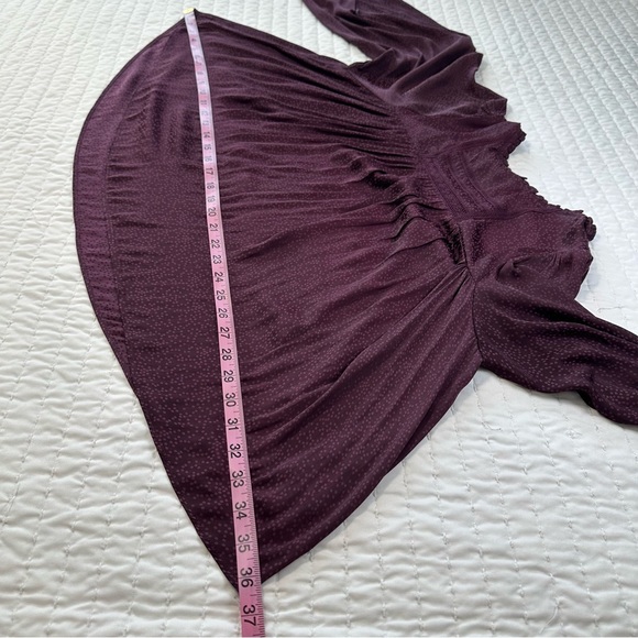 Gentle Fawn Burgundy Polka Dot With flare Long Sleeve Blouse - Picture 13 of 13